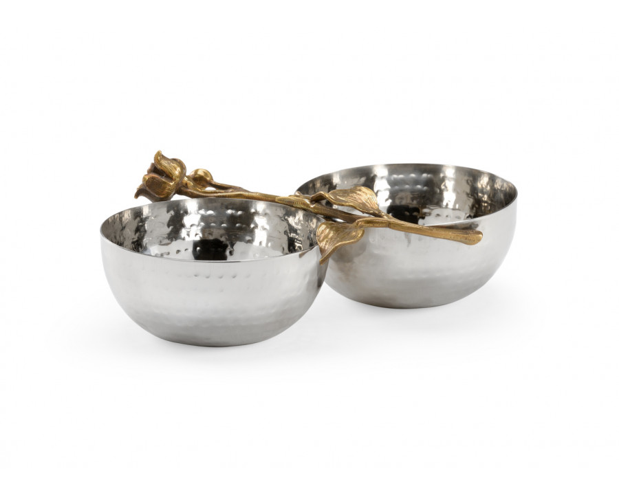 Wildwood - Fresh Stem Double Bowl in Antique/Polished Nickel, Small