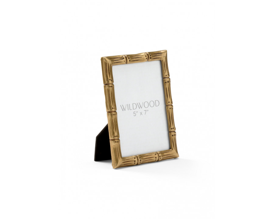 Wildwood - Brass Bamboo Frame (5x7) in Antique/Clear, Brass