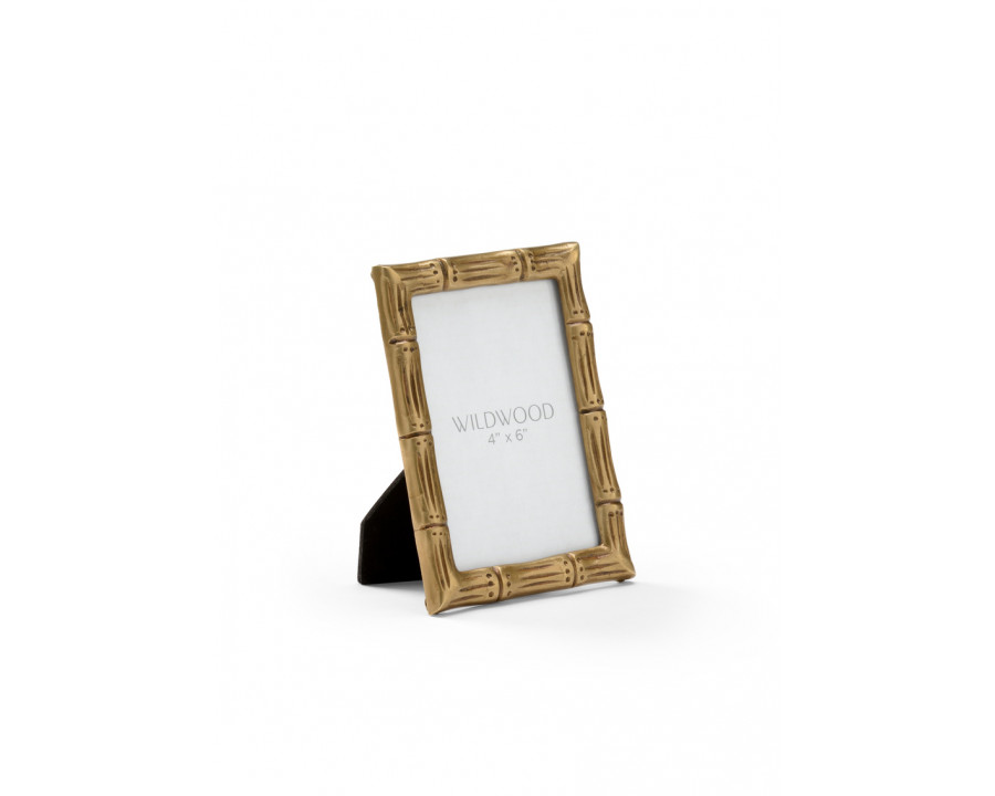 Wildwood - Brass Bamboo Frame (4x6) in Antique/Clear, Brass