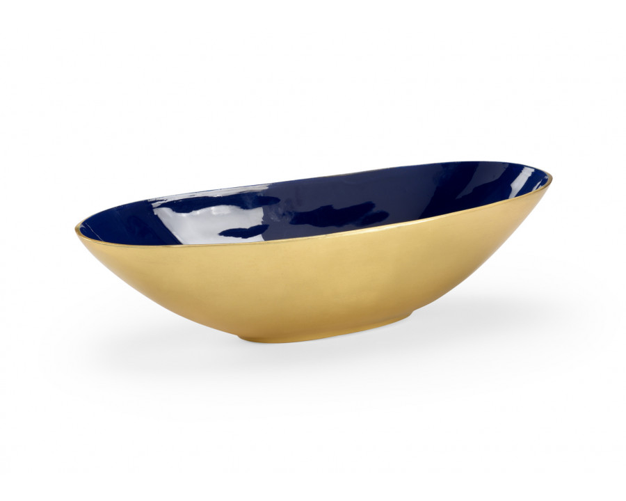 Wildwood - Naval Oval Bowl in Metallic Gold/Navy, Small