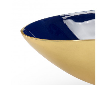 Wildwood - Naval Oval Bowl in Metallic Gold/Navy, Small