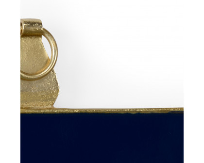 Wildwood Navy Enamel Wall Frame - Gold/Navy Blue/Clear/Plain, Large