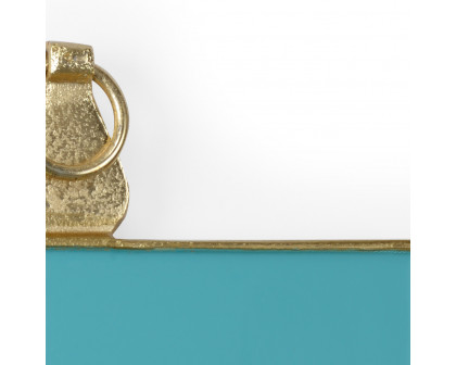 Wildwood Aqua Enamel Wall Frame - Gold/Aqua/Clear/Plain, Medium