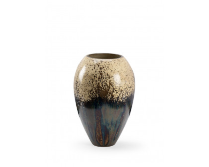 Wildwood Night Fall Vase - Cream/Black, Small