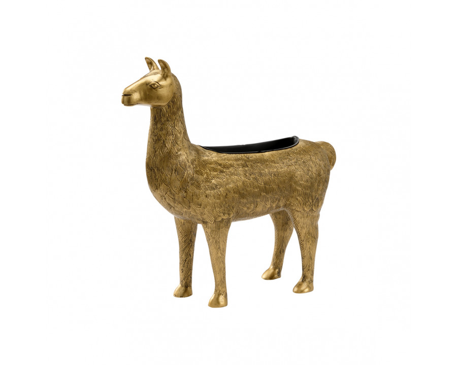 Wildwood - Drama Llama Planter in Antique Brass, Aluminum