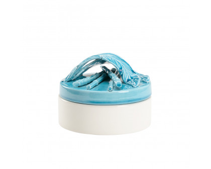 Wildwood Turchese Box - Turquoise/White Glaze, Small