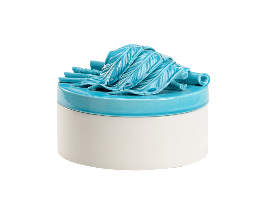 Wildwood Turchese Box - Turquoise/White Glaze, Large