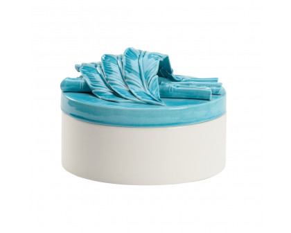 Wildwood Turchese Box - Turquoise/White Glaze, Large