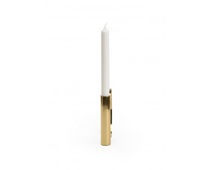 Wildwood - Orion Candleholder in Polished Brass, Iron