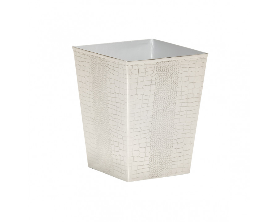 Wildwood - Crocodile Wastebasket in Nickel