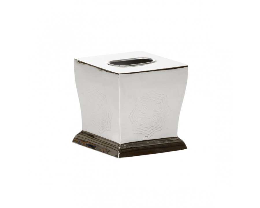 Wildwood Waved Edge Tissue Box - Nickel