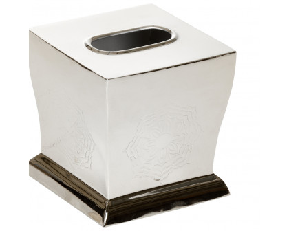 Wildwood Waved Edge Tissue Box - Nickel