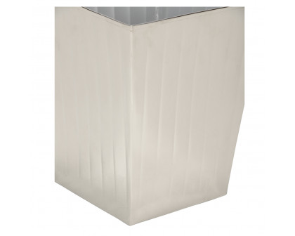 Wildwood - Ribbed Wastebasket in Polished Nickel, Aluminum