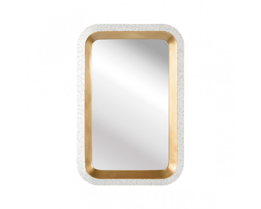 Wildwood - Isn’t She Lovely Mirror in Crackled White/Gold Plain, Wood