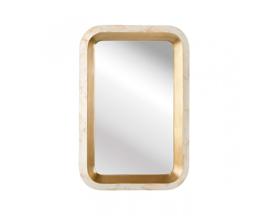 Wildwood - Gold Shellebrations Mirror in Natural White/Gold/Plain, Shell