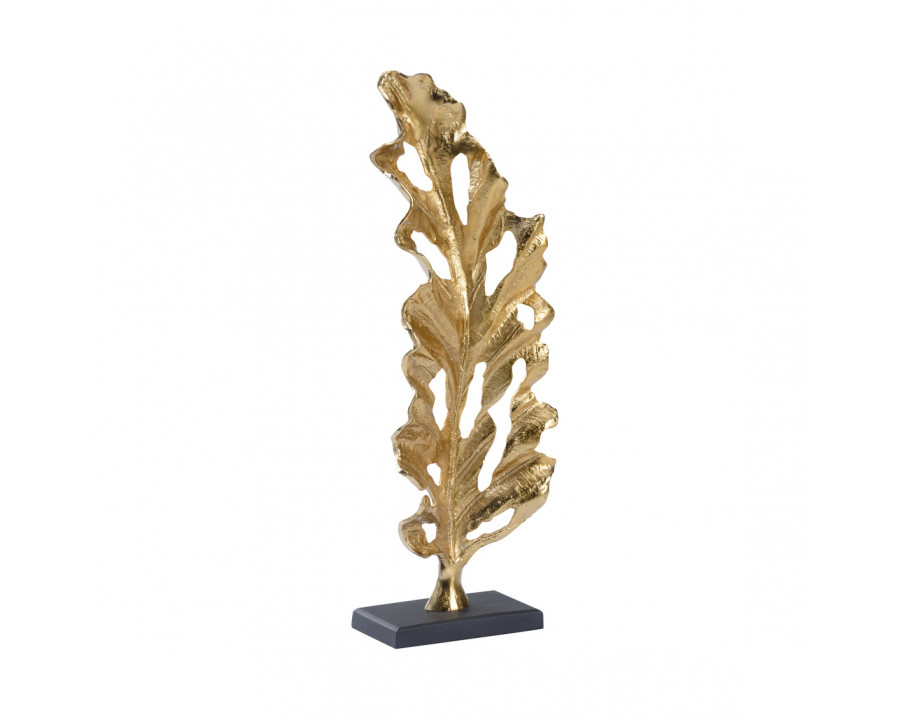 Wildwood - Turn Over A New Leaf Sculpture in Gold, Aluminum