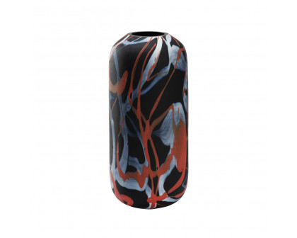 Wildwood Fico Vaso - Black/Red/White Swirl, Large