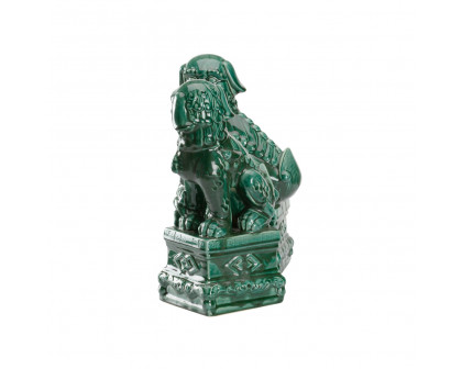 Wildwood - Scenic View Foo Dogs (Pr) in Green Glaze, Ceramic/Porcelain