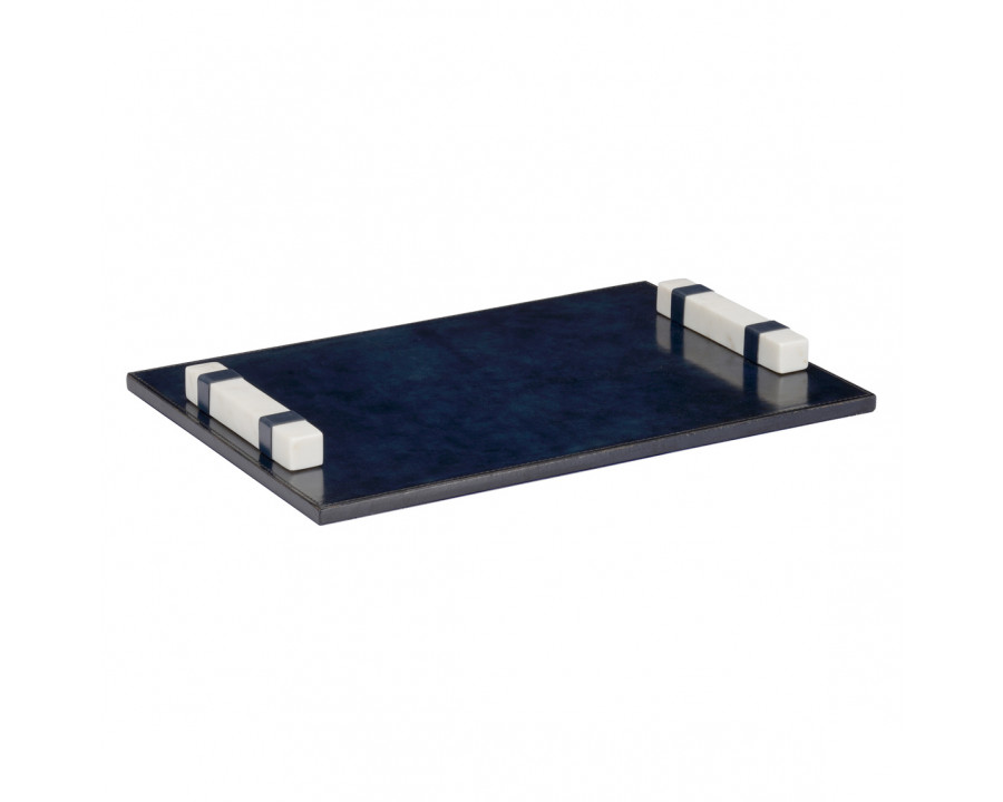 Wildwood - Aberdeen Tray in Blue/Natural White, Leather