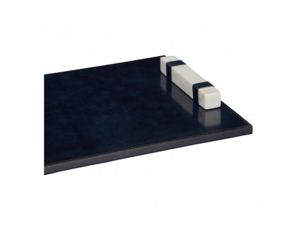 Wildwood - Aberdeen Tray in Blue/Natural White, Leather