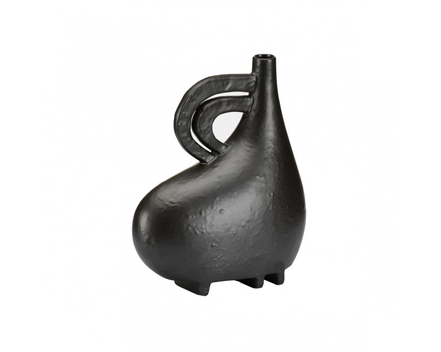 Wildwood - Punalu’U Vase I in Sandy Black, Ceramic/Porcelain