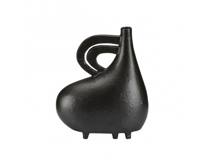 Wildwood - Punalu’U Vase I in Sandy Black, Ceramic/Porcelain