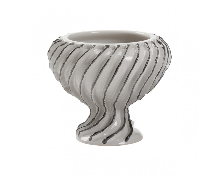 Wildwood - Capricciosa Compote in Gray Glaze, Ceramic