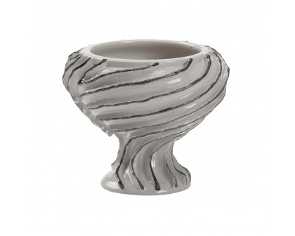 Wildwood - Capricciosa Compote in Gray Glaze, Ceramic