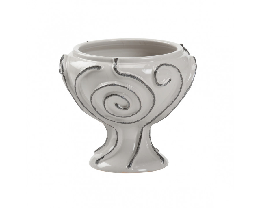 Wildwood - Capricciosa Footed Bowl in Gray Glaze, Ceramic