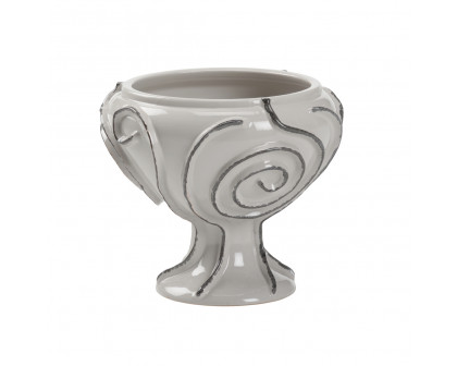 Wildwood - Capricciosa Footed Bowl in Gray Glaze, Ceramic