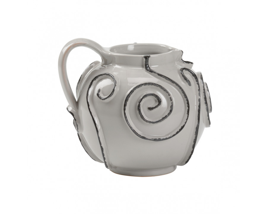 Wildwood - Capricciosa Handled Jug in Gray Glaze, Ceramic