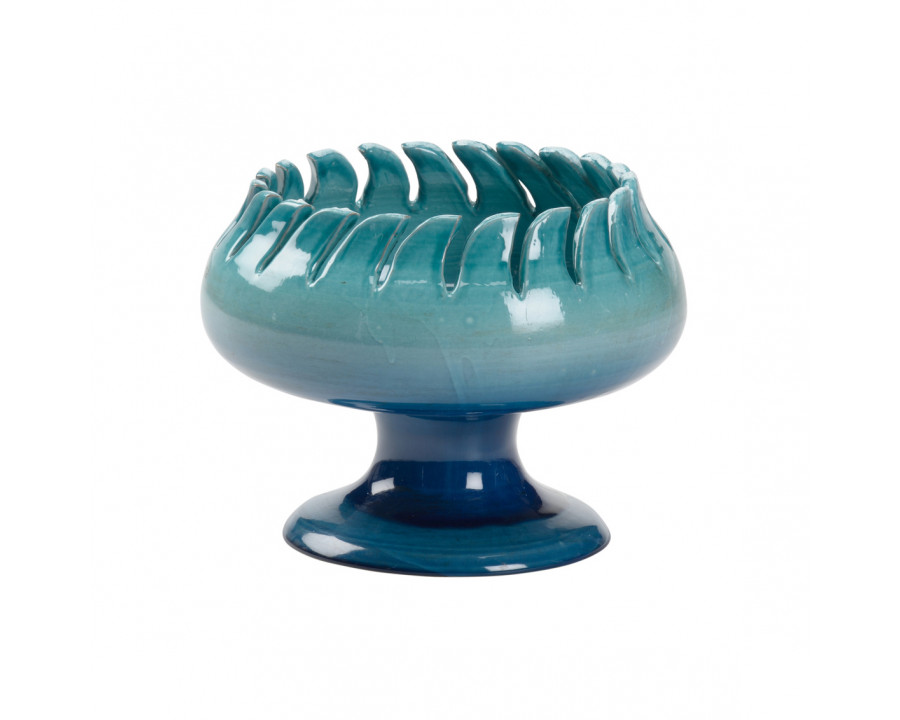 Wildwood - Como Compote in Blue/Turquoise Glaze, Ceramic/Porcelain