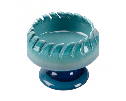 Wildwood - Como Compote in Blue/Turquoise Glaze, Ceramic/Porcelain