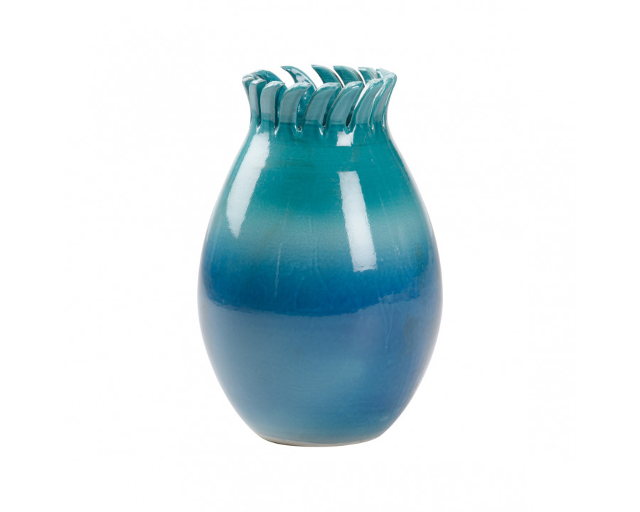 Wildwood - Como Vase in Blue/Turquoise Glaze, Ceramic/Porcelain