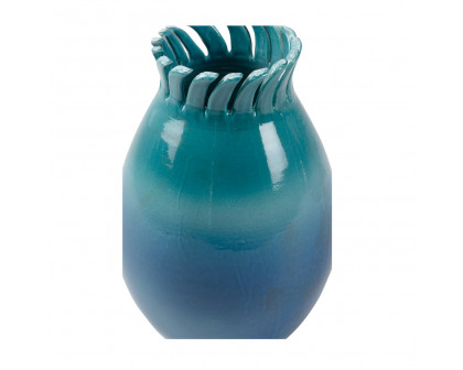 Wildwood - Como Vase in Blue/Turquoise Glaze, Ceramic/Porcelain