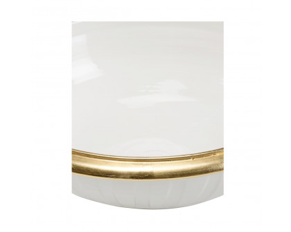 Wildwood - Blanco Bastimento in White Glaze/Gold Leaf, Ceramic/Porcelain