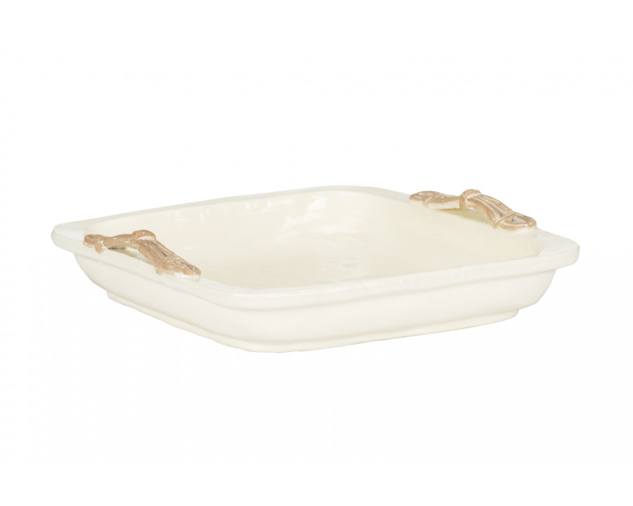 Wildwood - Piazza Tray in Cream Glaze, Ceramic