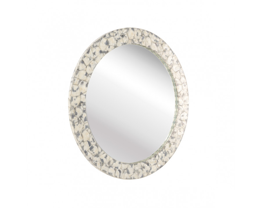 Wildwood Shell Shock Round Mirror - Gray Tortoise/Clear/Plain, Wood