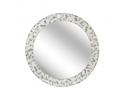 Wildwood Shell Shock Round Mirror - Gray Tortoise/Clear/Plain, Wood