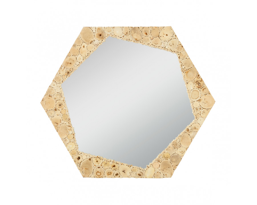 Wildwood - Jekyll Mirror in Natural Brown/Clear/Plain, Wood