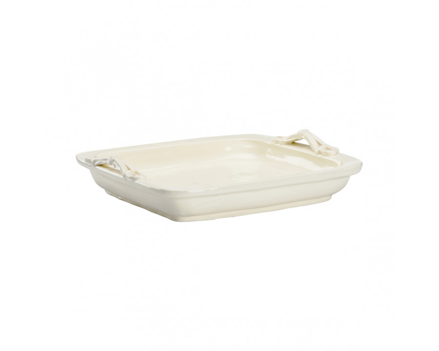 Wildwood - Servendo Tray in Ivory Glaze, Ceramic/Porcelain