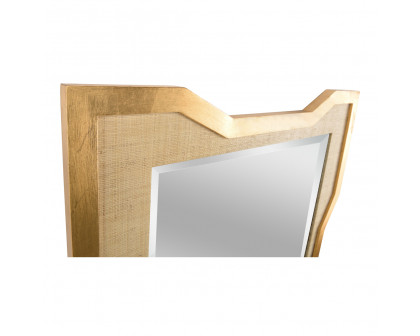 Wildwood - Vanessa Mirror in Gold Leaf/Natural/Clear, Wood