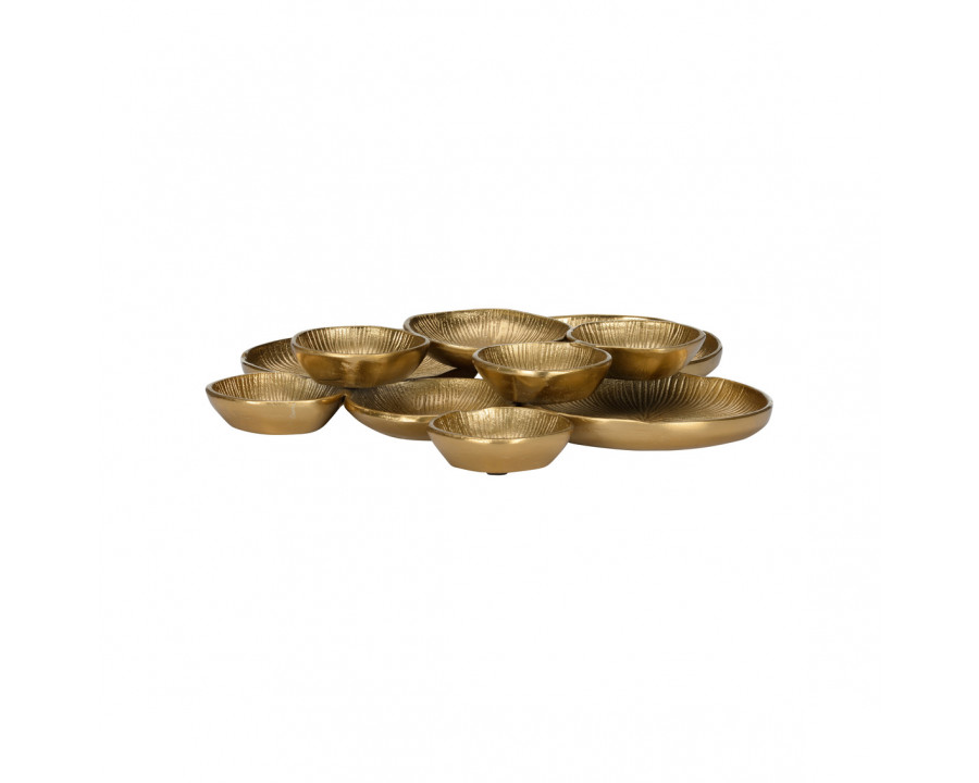 Wildwood - Ginkgo Rings Tray in Antique Brass, Metal