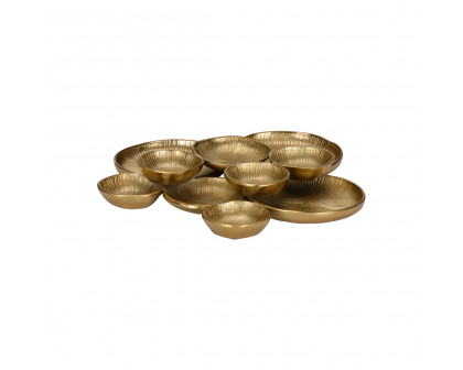 Wildwood - Ginkgo Rings Tray in Antique Brass, Metal