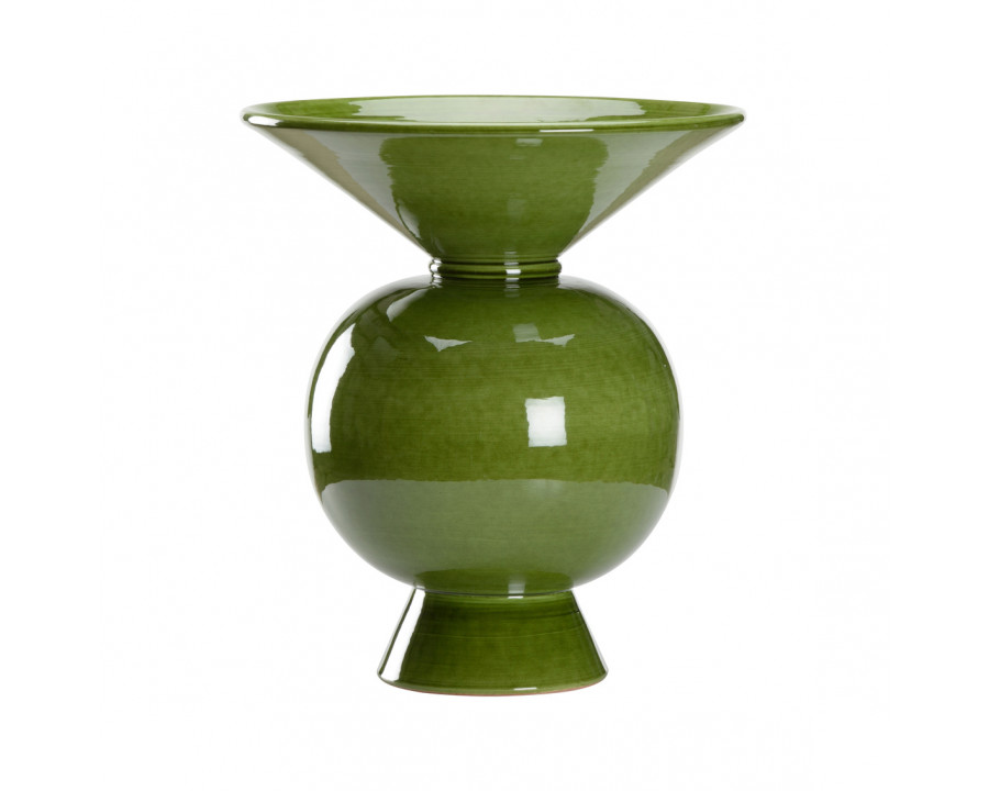 Wildwood - Shiro Verde Vase in Green Glaze, Ceramic/Porcelain