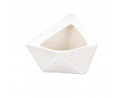 Wildwood Origami Shiro Vase - White Glaze, Ceramic/Porcelain