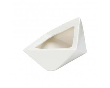 Wildwood Origami Shiro Vase - White Glaze, Ceramic/Porcelain