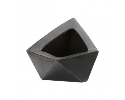 Wildwood Origami Kuro Vase - Black Glaze, Ceramic/Porcelain