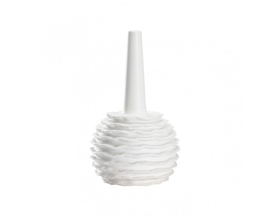 Wildwood Piper Blanca Vase - Matte White Glaze, Ceramic/Porcelain