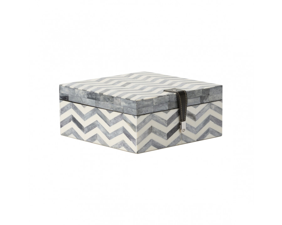 Wildwood Grayson Medium Box - Blue/Cream, Bone